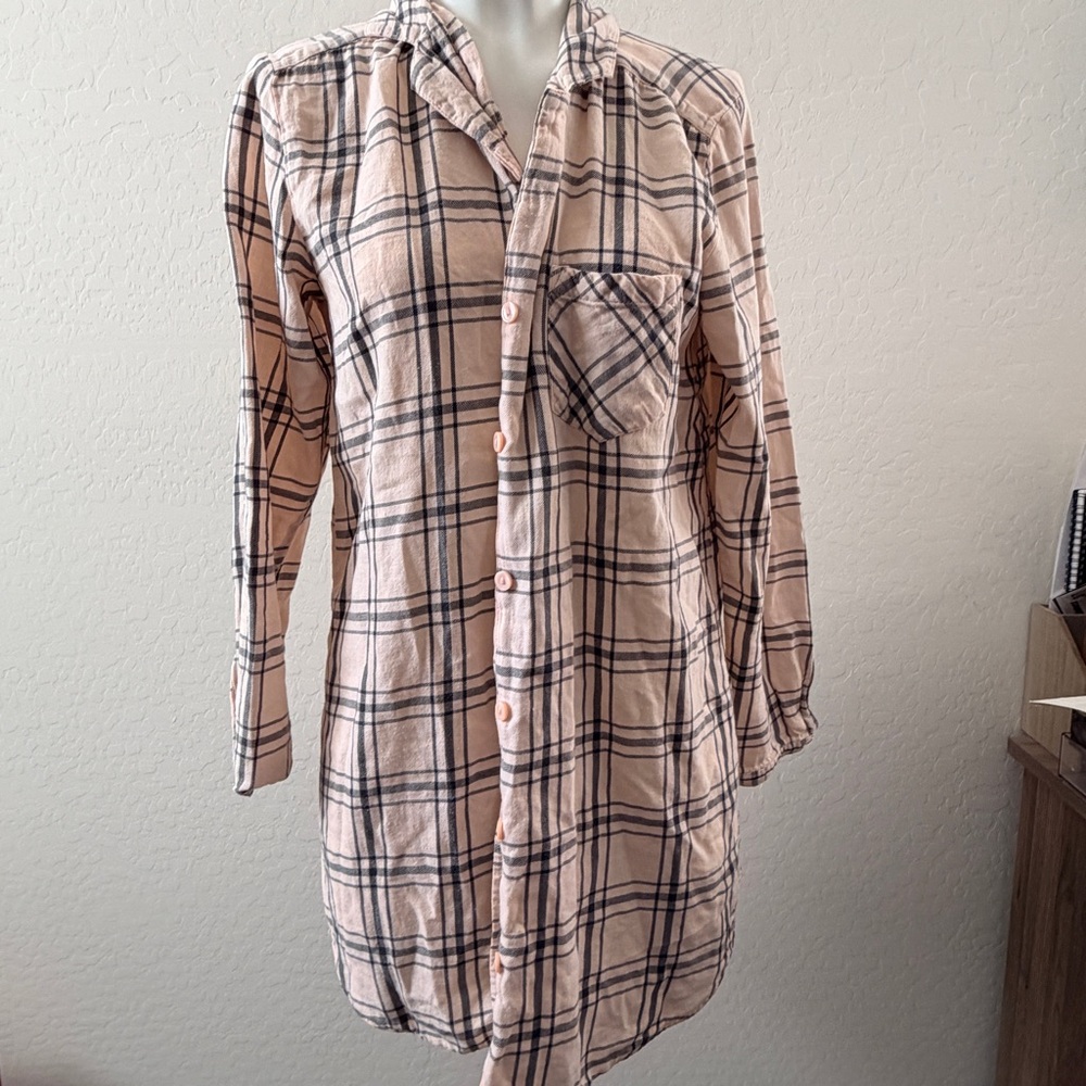 H&M pink flannel tunic